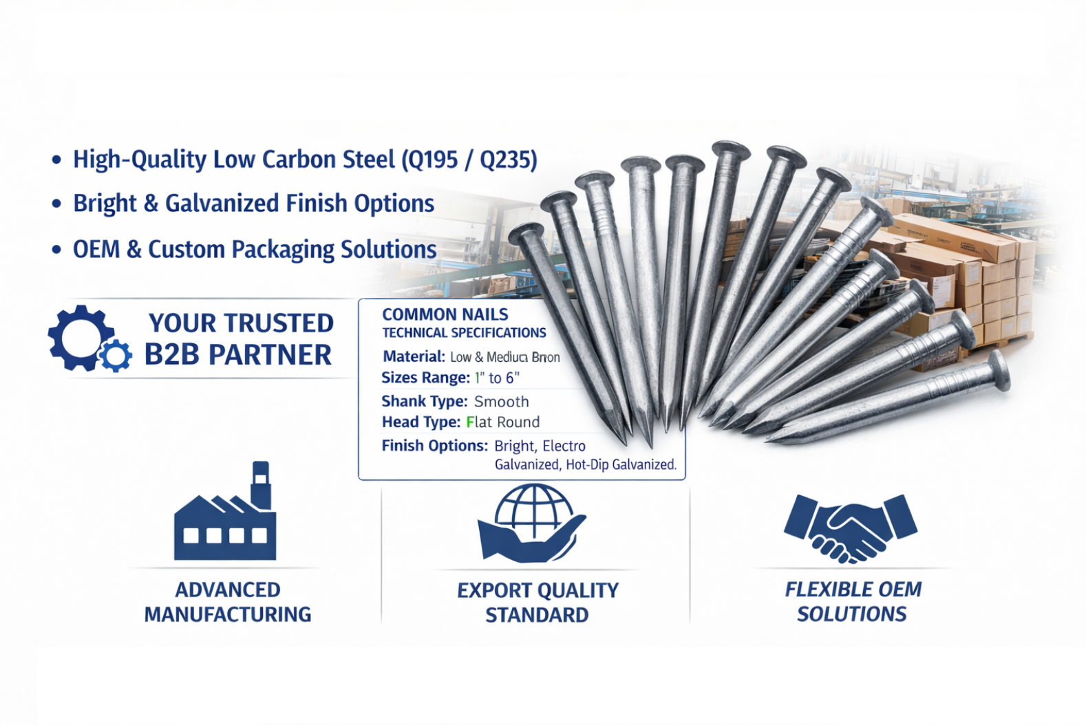 OEM & Custom Packaging Solutions for Common Nails